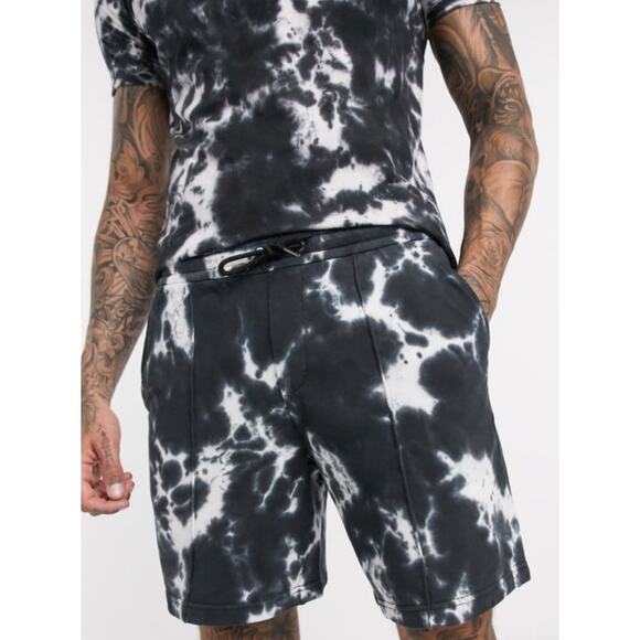 Armani Exchange Tie Dye Jersey Black 7" Shorts US Men's XS - Picture 1 of 7